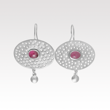 Pink Tourmaline Oval Cutout Earrings