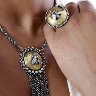 Pillow Bee Fringe Necklace
