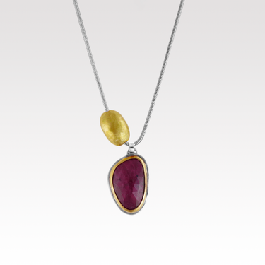 Sapphire Gold Nugget Necklace