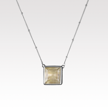 Rutilated Quartz Box Necklace