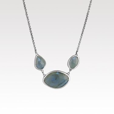 Labradorite Three Stones Necklace