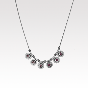 Garnet Discs Necklace