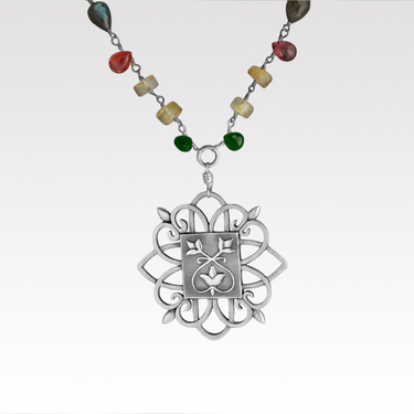 Labradorite Tulip Medallion Necklace