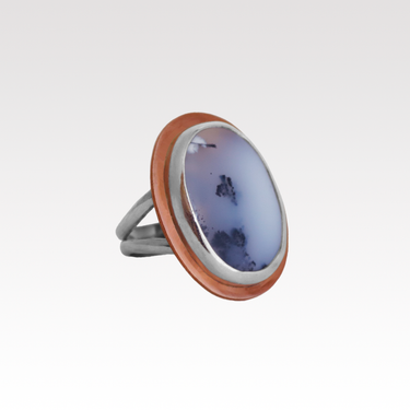 Dendritic Copper Oval Ring
