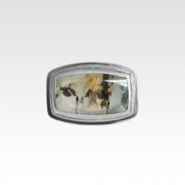 Rectangular Rutilated Quartz Box Ring