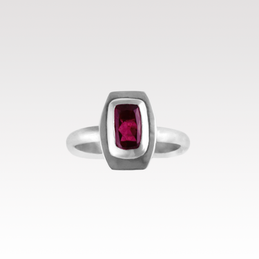 Rhodolite Rectangular Box Small Ring