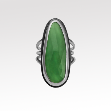 Chrysoprase Ellipse Ring