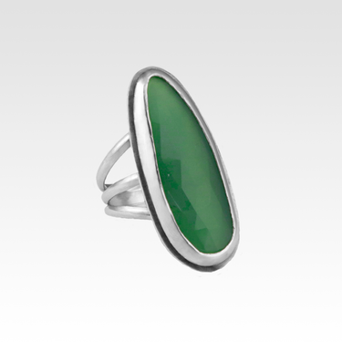Chrysoprase Ellipse Ring