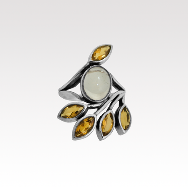 Peacock Citrine Ring