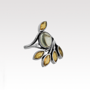 Peacock Citrine Ring