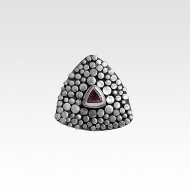 Flat Bubble Pink Tourmaline Ring
