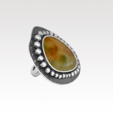 Orbital Bubble Quartz Ring
