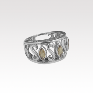 Smoked Quartz S Ring